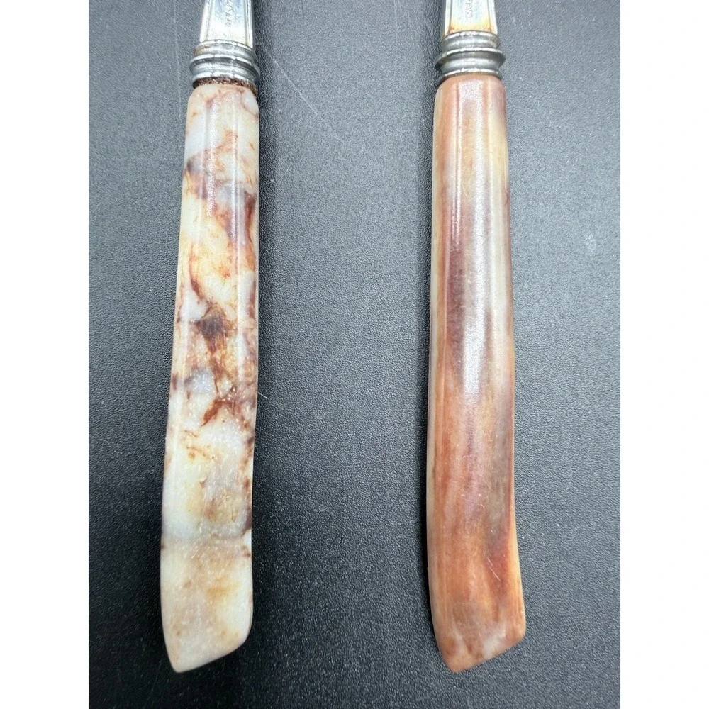 VTG MB Hollow Ground Galaxie Stainless Teaspoons Set 2 Japan MCM Bakelite Handle